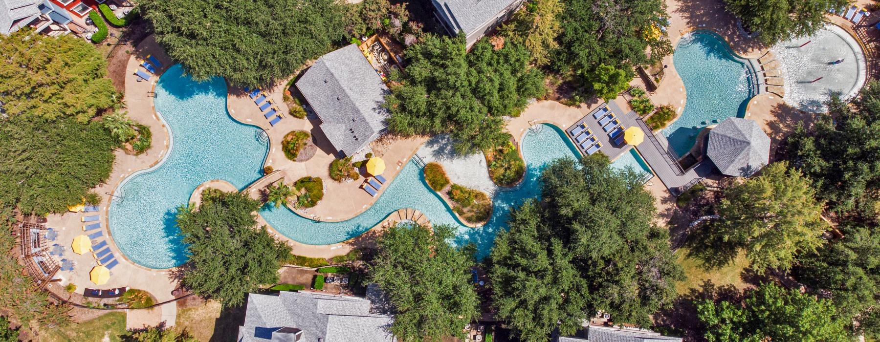 a high angle view of a property